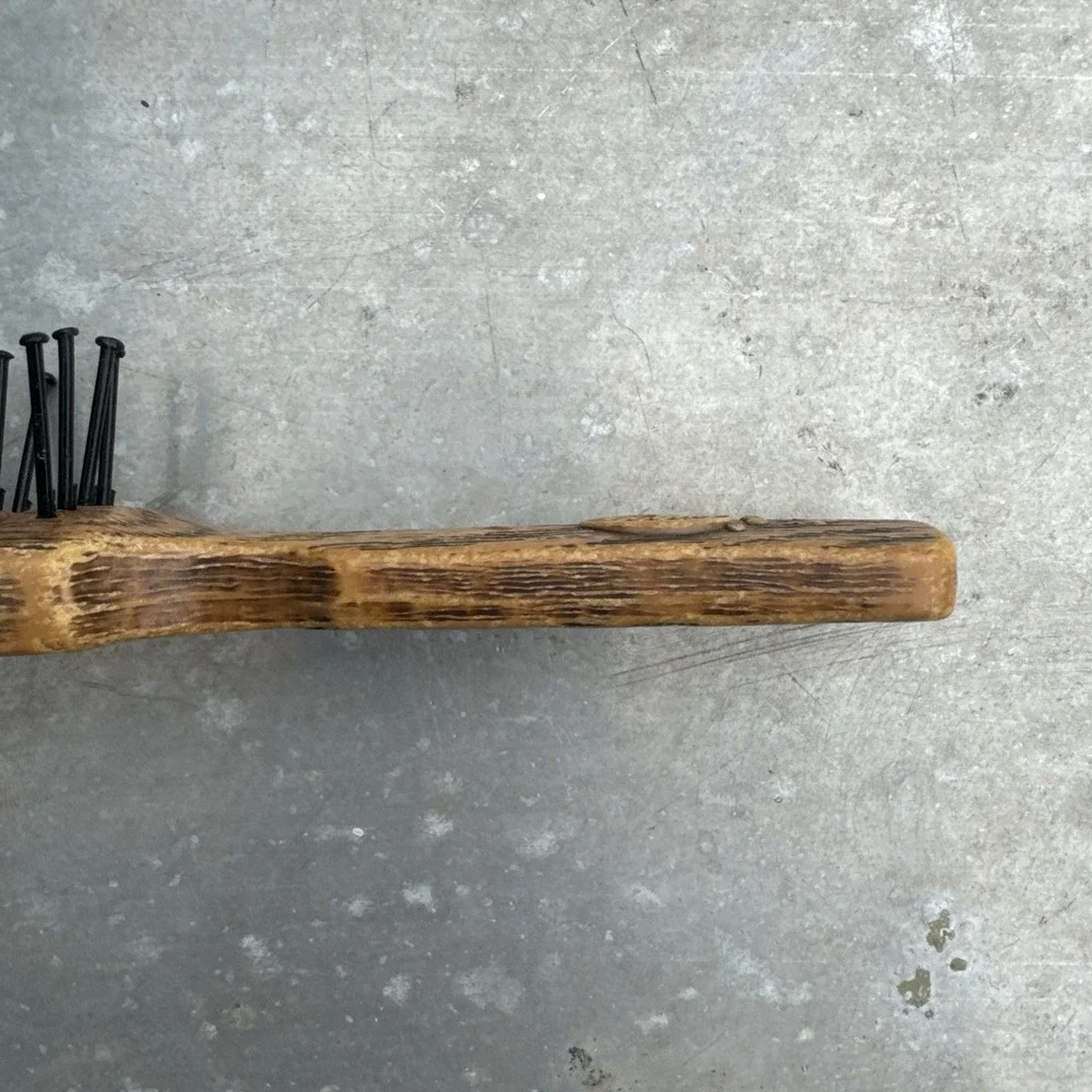 Vintage GOODY USA Faux Wood Vented Styling Hair Brush Ball Tipped 6